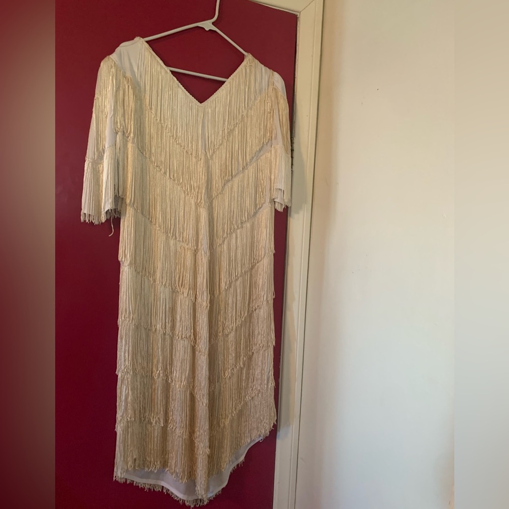Vintage Cream Flapper Dress